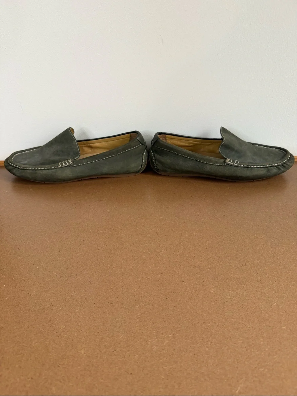 Cole Haan Olive Green Suede Slip-On Loafers